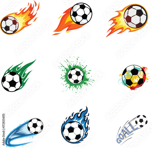 Dynamic football game action illustration