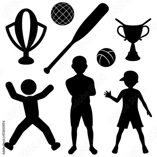 tennis player silhouettes