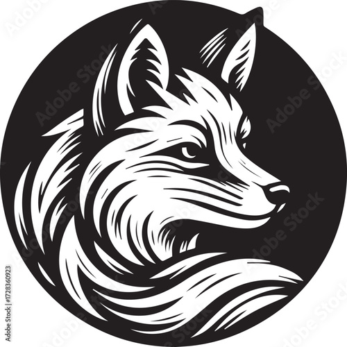 Fox in Black & White – Minimalist, Artistic, Wildlife Silhouette
