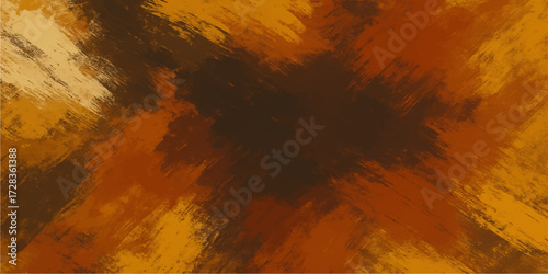 The rusty metal texture and vintage paper design combine in a hot orange and red grunge background pattern like an inferno's flame and smoke against a cloudy sky