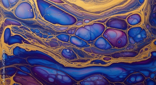 A vibrant, high-resolution abstract fluid art painting with gold veins, suitable for a desktop background