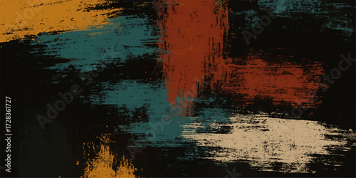 Abstract grunge texture wall background with aged brown paper and dirty rough surface