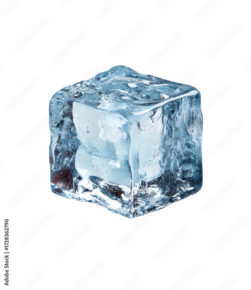 Obraz premium A single, clear ice cube