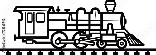 Vector art of steam train silhouette