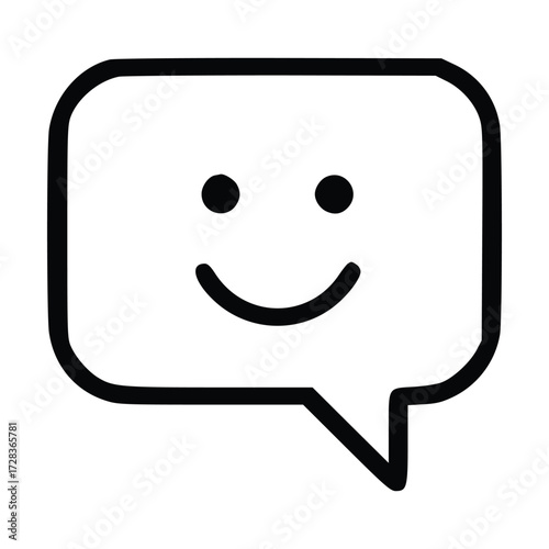Happy Face Chat Bubble Emoji Icon