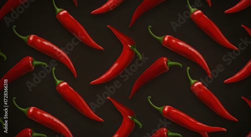 Red chili peppers pattern
