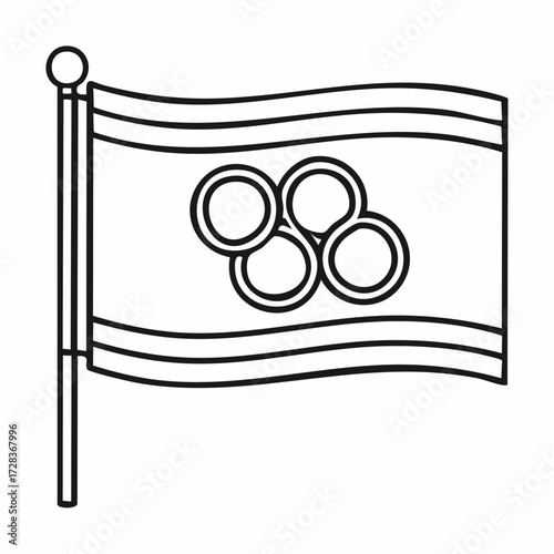 Olympic Rings Flag Vector Symbol of Unity and Global Sportsmanship
