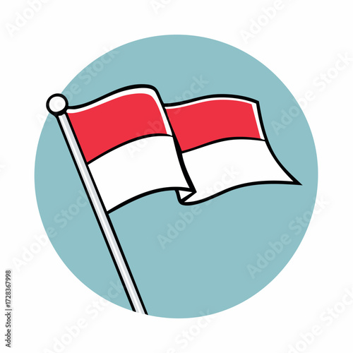 Indonesian Flag Vector Illustration A Simplified Representation for Patriotic Designs and Cultural Themes, ideal for education