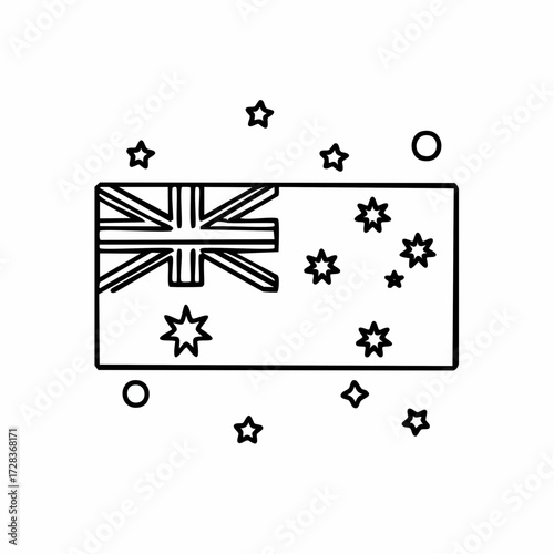 Australian flag vector illustration with stars on a white background, perfect for graphic design and patriotic themes