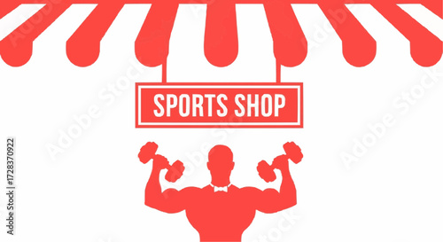 Advertise your sports shop with this appealing design, perfect for flyers, banners, or website graphics