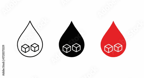 Visual Metaphor Sugar Levels & Blood Drops - Exploring Health, Diet & Diabetes with Simple Graphics