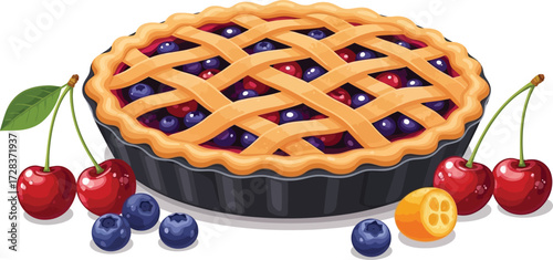 cherry pie on a plate