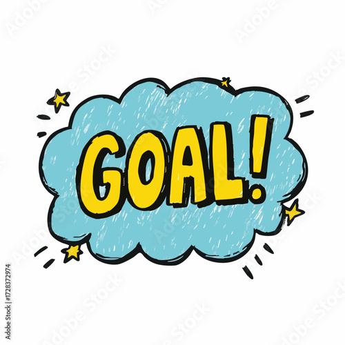 Colorful Handdrawn Cloud Goal Motivation Speech Bubble Word Art