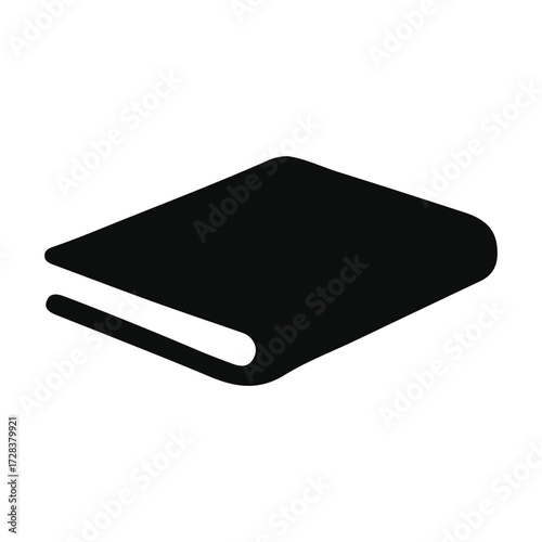 Book silhouette vector with white background