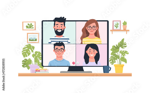 Several People Meeting Via Video Call