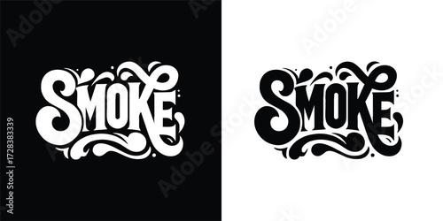decorative script designs featuring the word "Smoke" art.