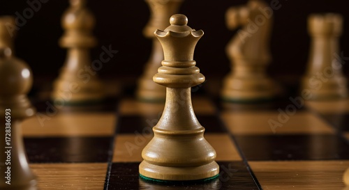 Chess queen on board