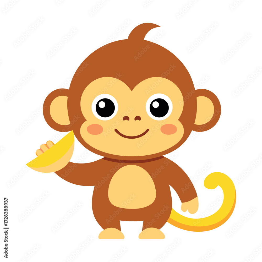 Fototapeta premium Vector art Cute Funny Monkey 