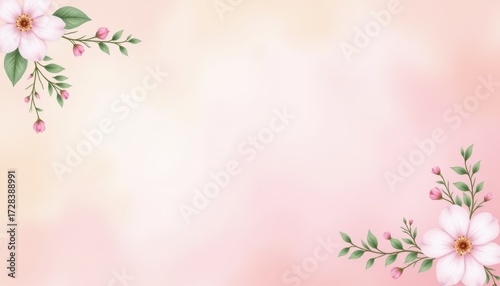Delicate pink flowers on pink, a serene floral background for spring and romantic designs