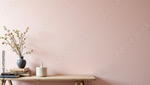 Elegant floral arrangement, vibrant bouquet in a decorative vase on rustic table setting