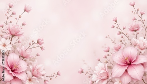 Beautiful pink flowers background, a stunning display of nature's beauty pink
