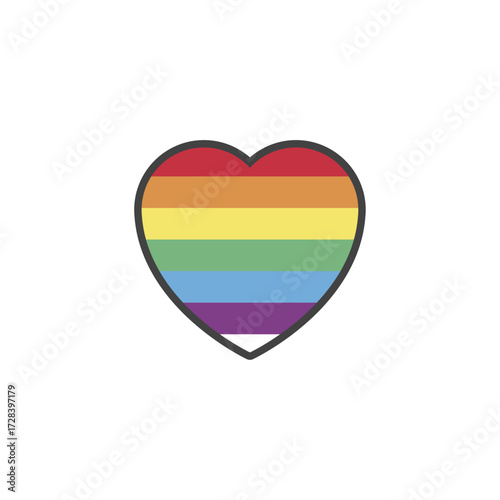Isolated rainbow pride flag heart icon symbolizing love, equality, and the LGBTQ community Free Download Isolated rainbow pride flag heart icon symbolizing love, equality, and the LGBTQ community - GFXLoad