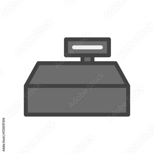 Cash Register Icon Simple Flat Vector Illustration for POS and Financial Transactions