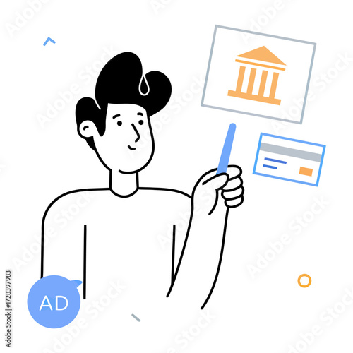 Design banking finance investment credit card online banking financial services advertisement illustration verctor art illustration png
