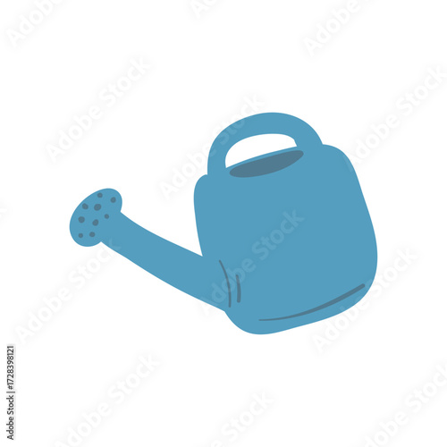 Blue watering can A simple illustration for gardening, plant care, and horticulture projects