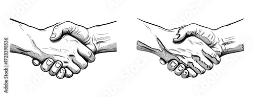 Vector art of handshake illustration, symbolizing agreement, partnership, and business collaboration