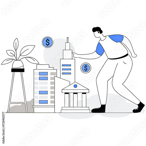 Design investment financial building money finance business growth banking economy wealth investor real estate plan verctor art illustration png