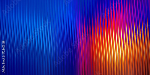 Abstract vertical lines with blue and orange hues