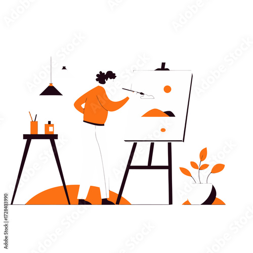 Design artist painting canvas art creative expression artistic skill drawing illustration design studio work 100 verctor art illustration png