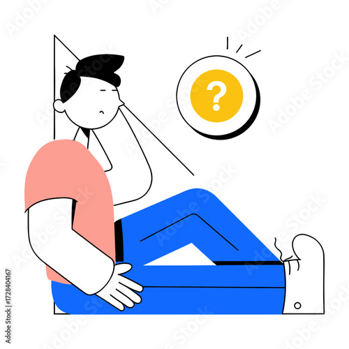 Design question mark person thinking problem solving idea concept illustration design graphic art doubt confusion verctor art illustration png