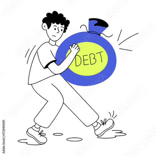 Design debt management financial debt credit card debt loan debt finance debt consolidation debt relief budget debt verctor art illustration png