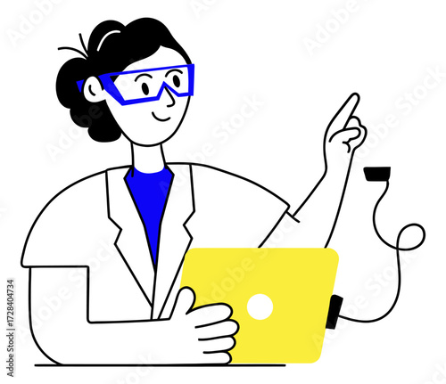 Design cyber security expert using tablet for coding and data analysis with virtual reality glasses in dark room verctor art illustration png
