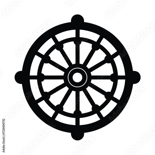 Buddhist Wheel of Dharma Icon Background
