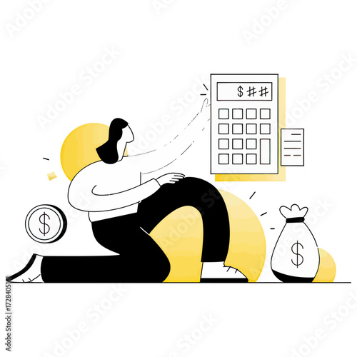 Design financial accounting calculator money wealth management budget planning investment strategy income growth assets verctor art illustration png
