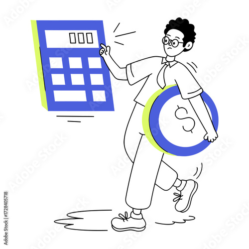 Design calculator finance accounting budget financial calculation mathematics business data analysis tool icon verctor art illustration png
