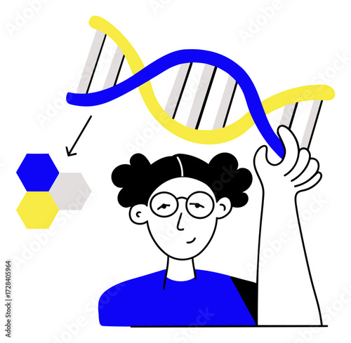 Design dna molecule structure genetic code helix biology science medical research biotechnology genome study cell 3d model verctor art illustration png