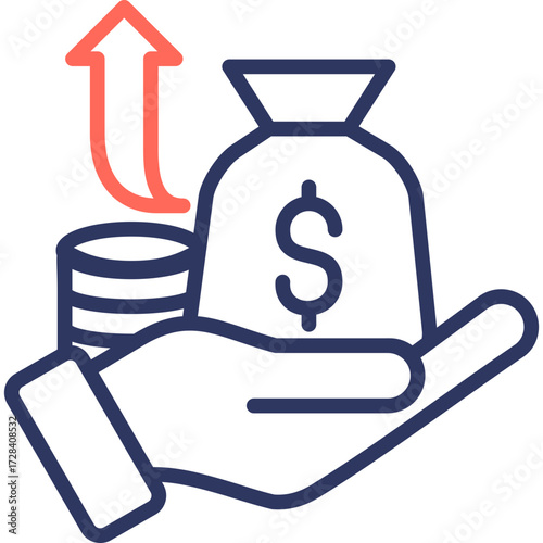 Revenue Stream line color icon