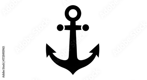 Simple black silhouette of a nautical anchor