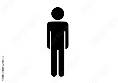 Vector art of black male gender symbol for restroom and signage use