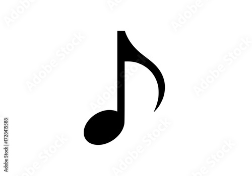 Vector art of black musical note symbol, simple and clean vector design for music and audio applications