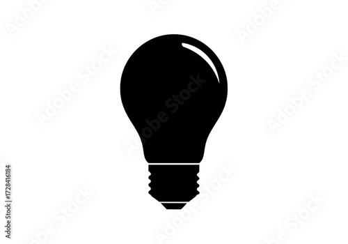 Vector art of black light bulb icon, simple and modern design for energy efficiency concepts