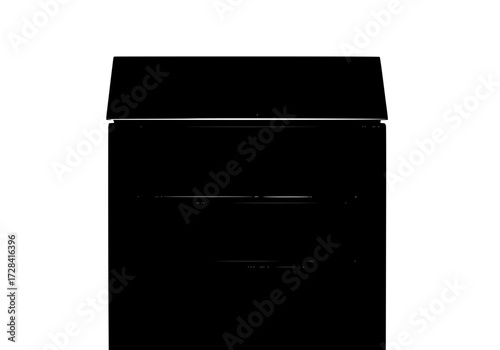 Vector art of modern black threedrawer nightstand