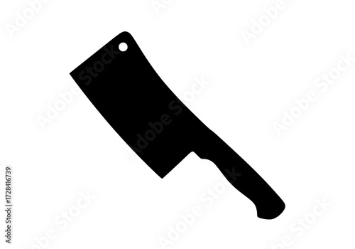 Vector art of vintage black and white cleaver knife