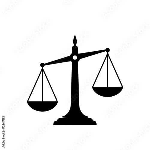 Vector art of classic black justice scale symbol