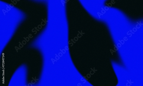 A digital abstract illustration with bold blurred blue shapes on a black background
