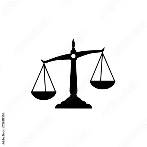 Vector art of classic justice scale symbol representing law and balance